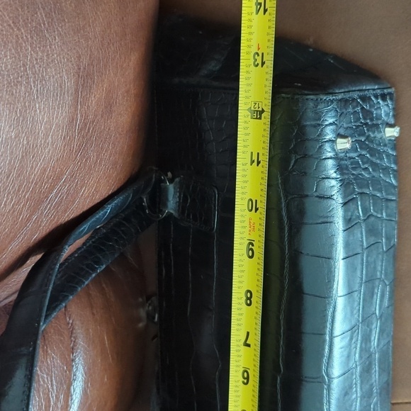 EUC Monsac Black Croc-Embossed Baguette Bag - 100% leather - Picture 9 of 12